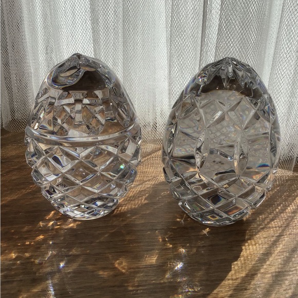 Vintage Accents Polish Lead Crystal Egg Paperweights Vintage Lot Of